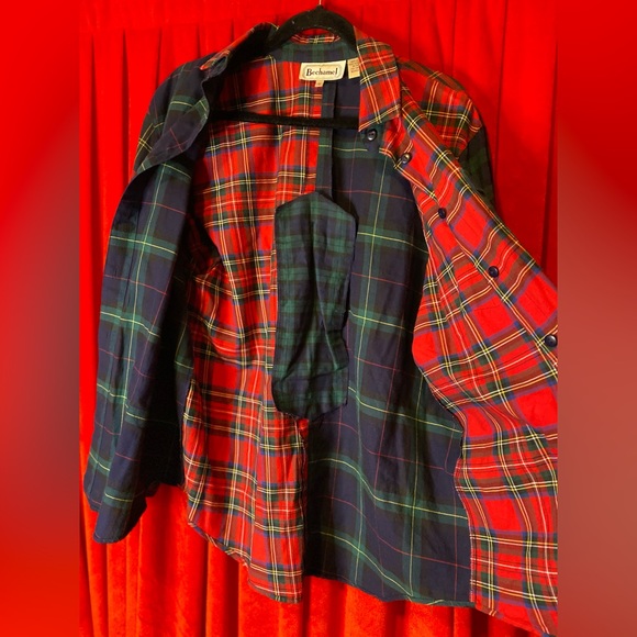 Vintage mismatched plaid button shirt - Picture 7 of 9